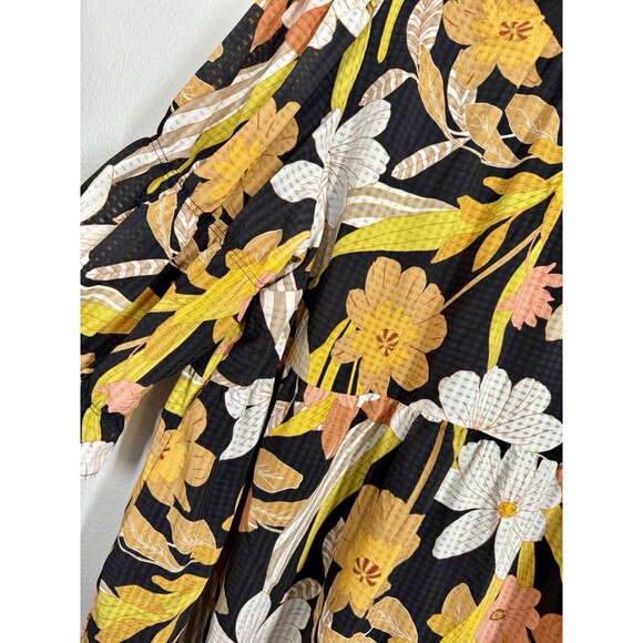 Who What Wear Retro Floral Babydoll Dress Plus Size 1X 3/4 Puff Sleeve Spring - Picture 4 of 11